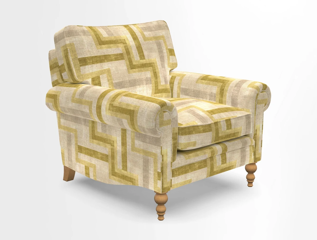 Aldingbourne Chair in Grain Sack Stripe Linen Red