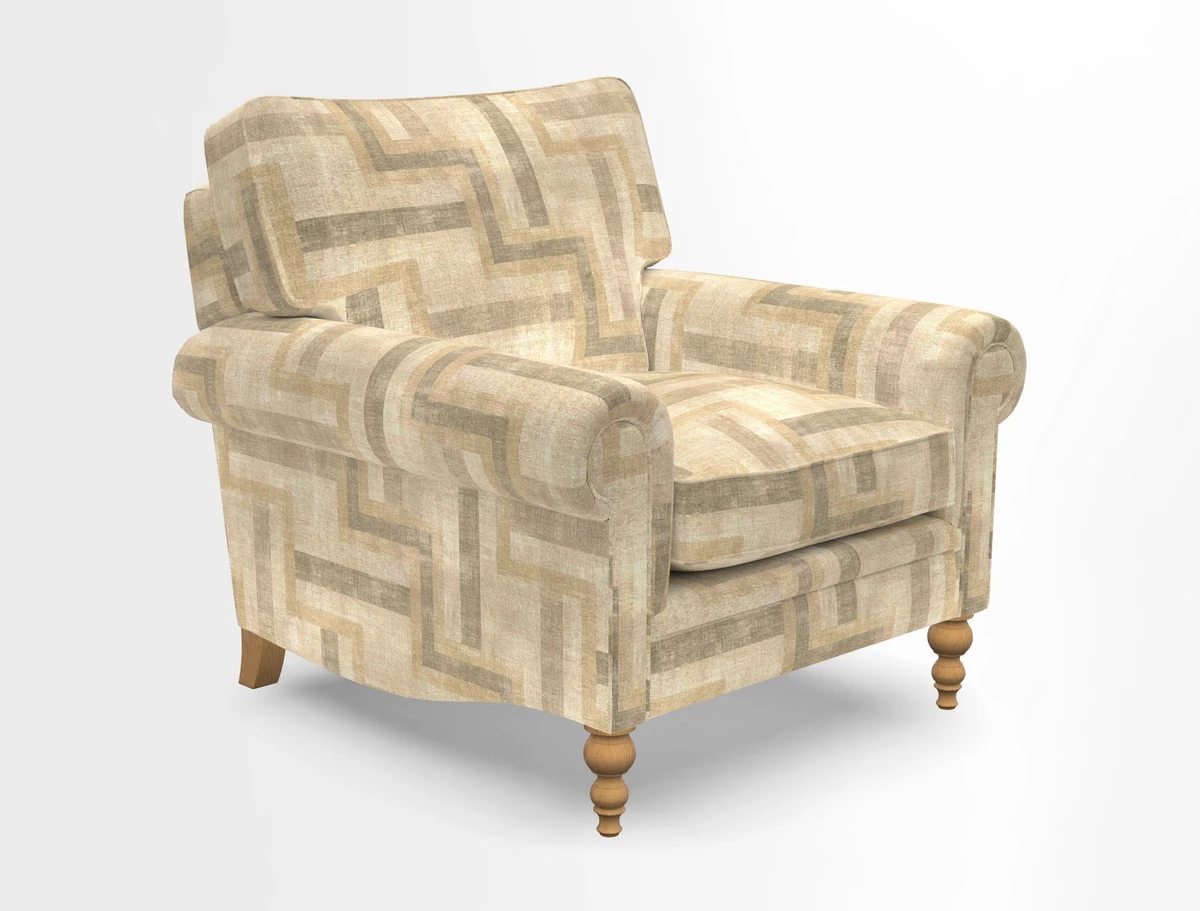 Aldingbourne Chair in Grain Sack Stripe Linen Red