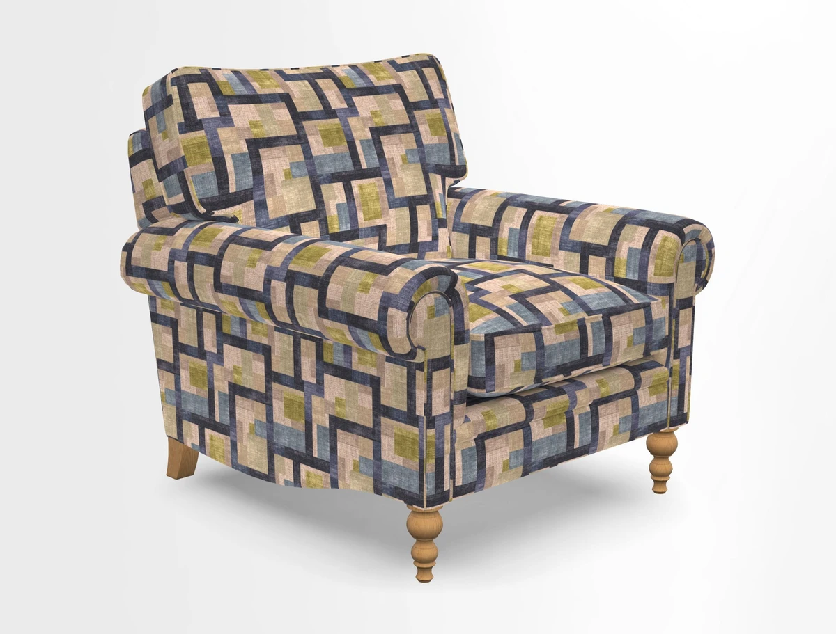 Aldingbourne Chair in Grain Sack Stripe Linen Red