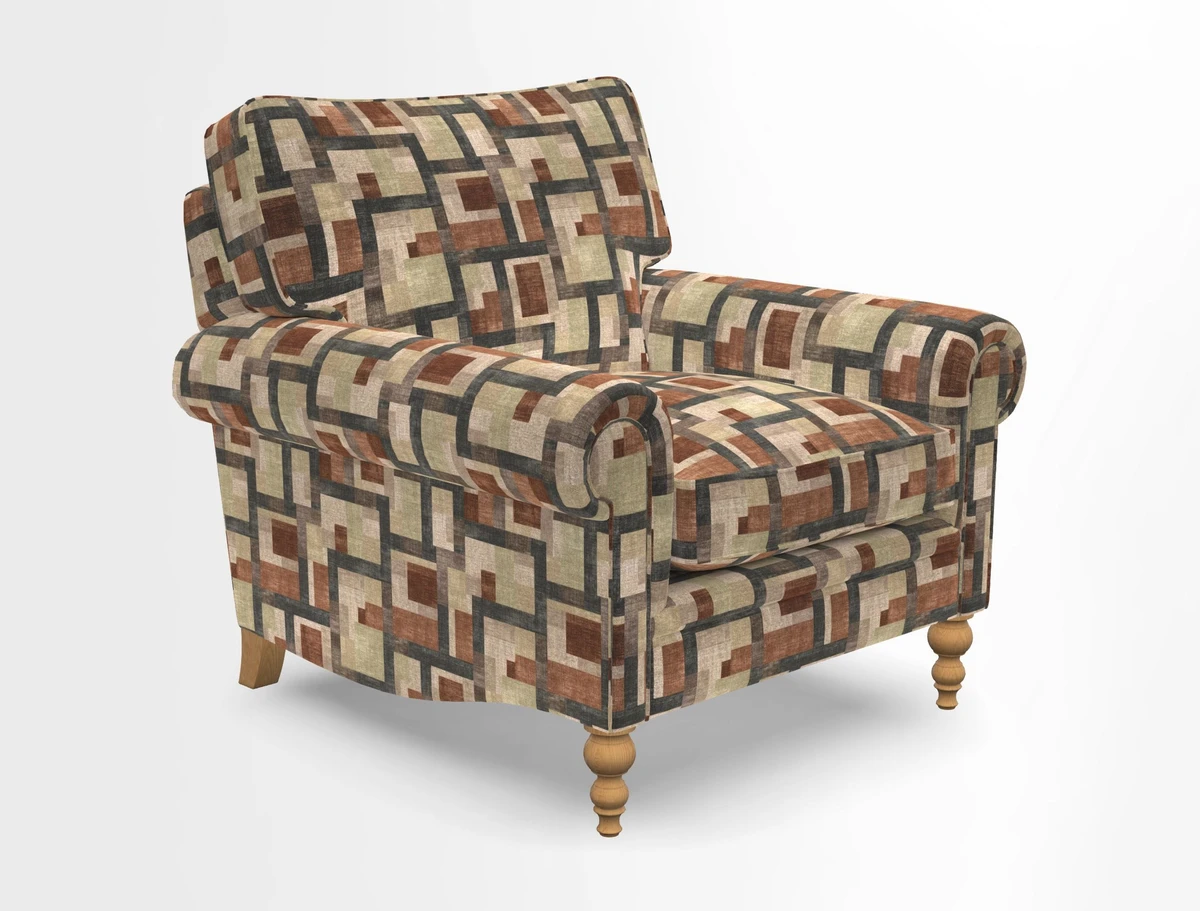 Aldingbourne Chair in Grain Sack Stripe Linen Red