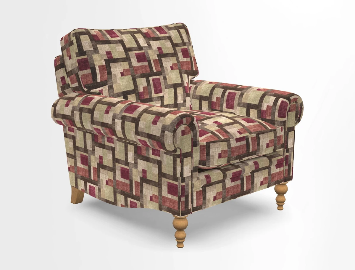Aldingbourne Chair in Grain Sack Stripe Linen Red