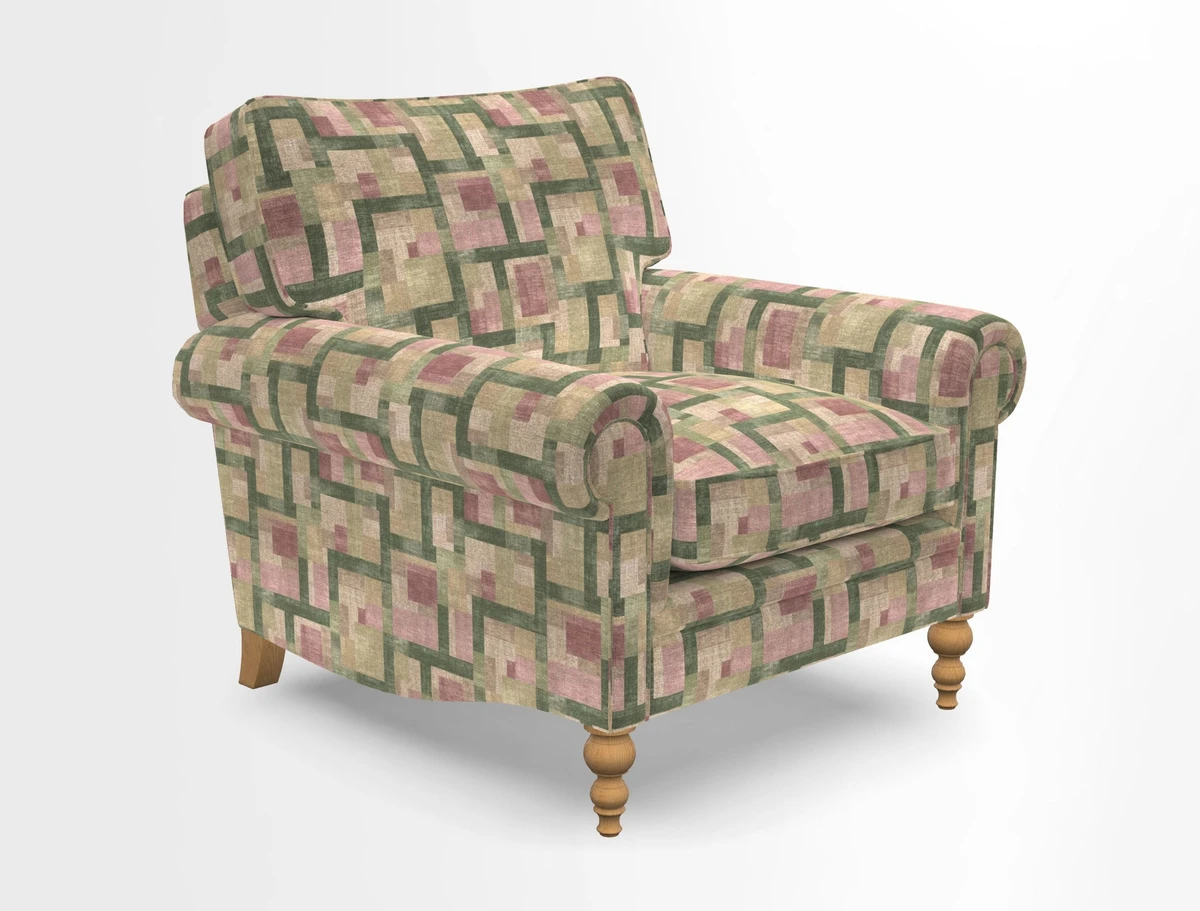 Aldingbourne Chair in Grain Sack Stripe Linen Red