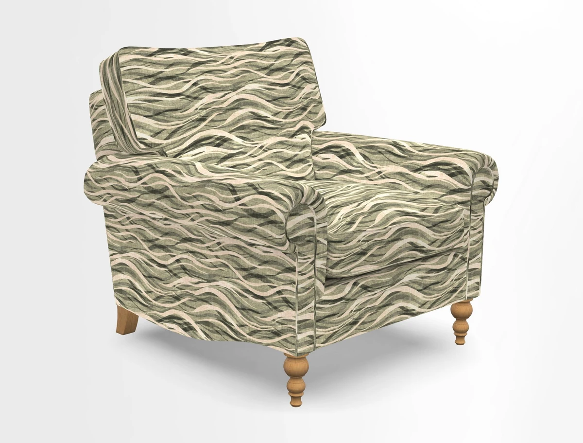 Aldingbourne Chair in Grain Sack Stripe Linen Red