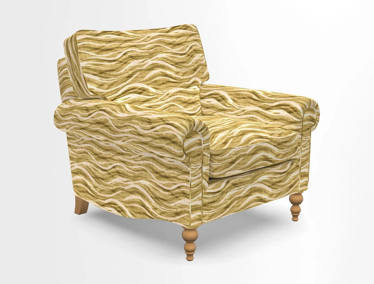Aldingbourne Chair in Grain Sack Stripe Linen Red