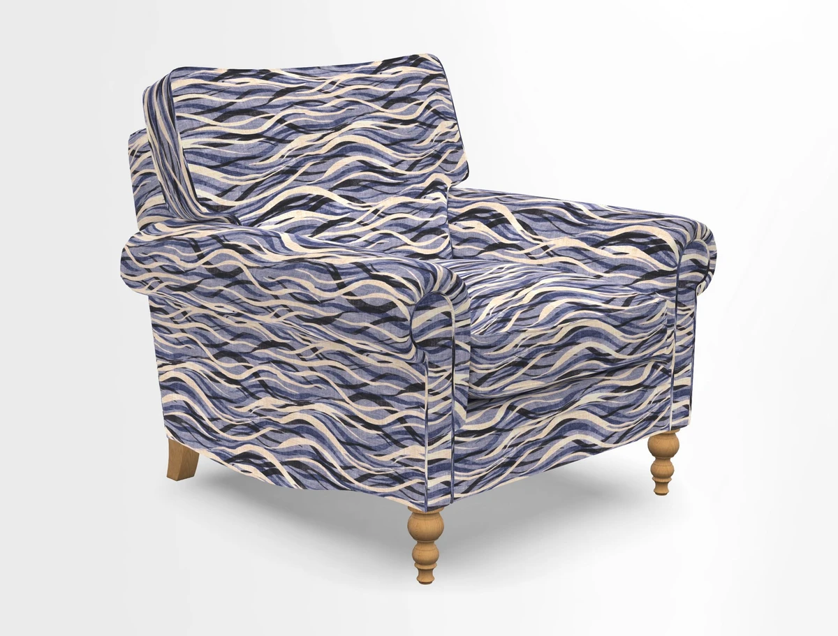 Aldingbourne Chair in Grain Sack Stripe Linen Red