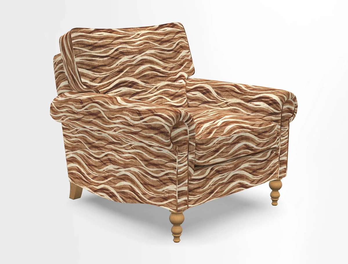 Aldingbourne Chair in Grain Sack Stripe Linen Red