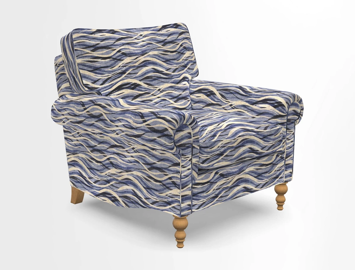 Aldingbourne Chair in Grain Sack Stripe Linen Red
