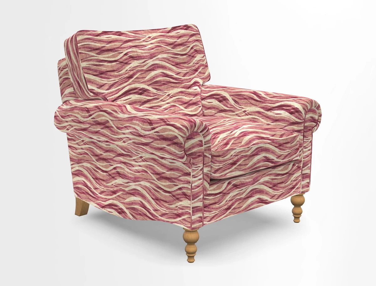 Aldingbourne Chair in Grain Sack Stripe Linen Red