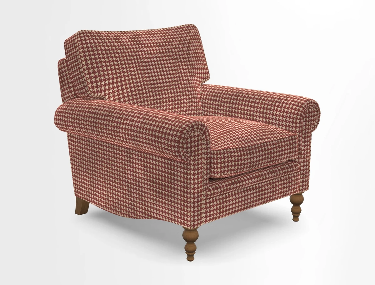 Aldingbourne Chair in Grain Sack Stripe Linen Red