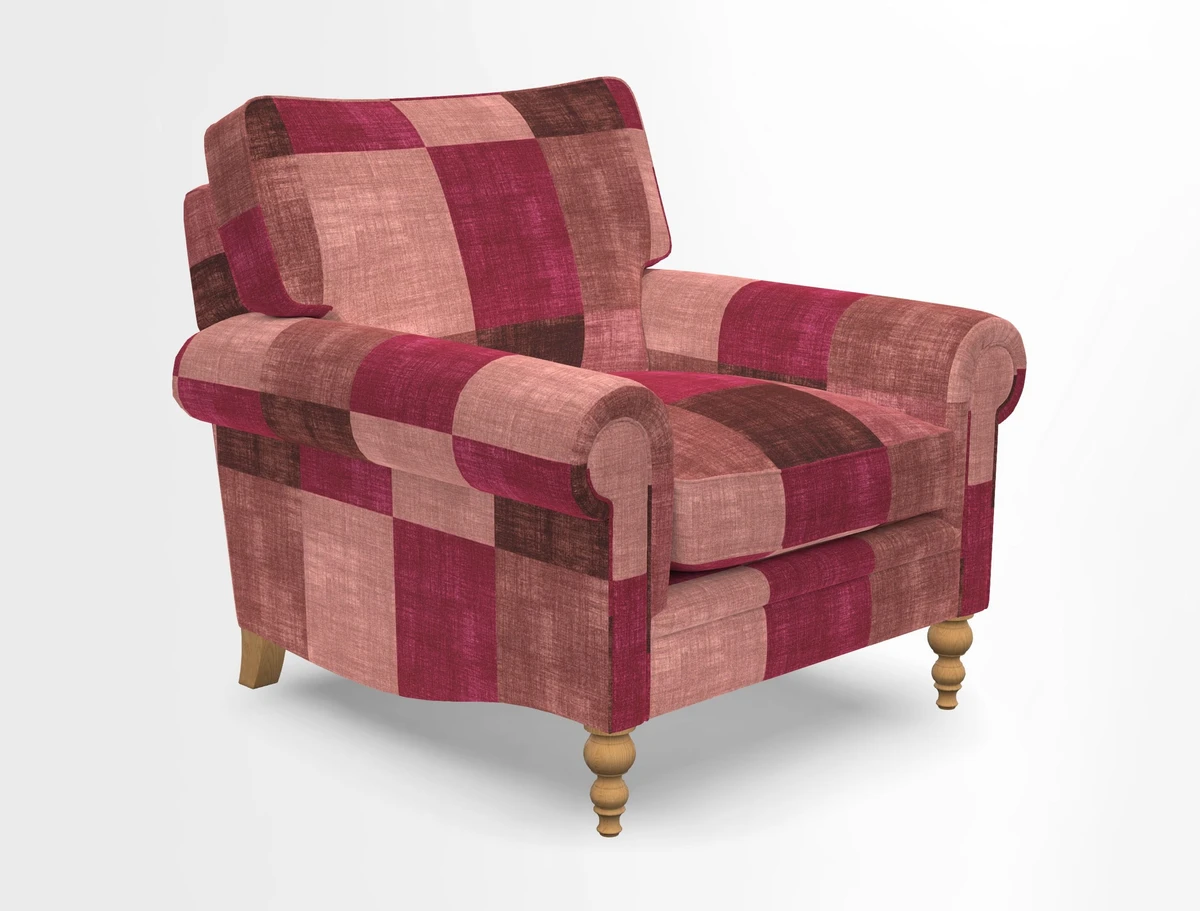 Aldingbourne Chair in Grain Sack Stripe Linen Red
