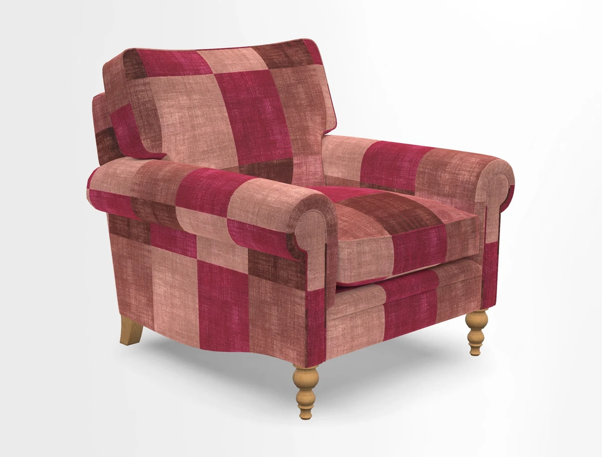 Aldingbourne Chair in Grain Sack Stripe Linen Red