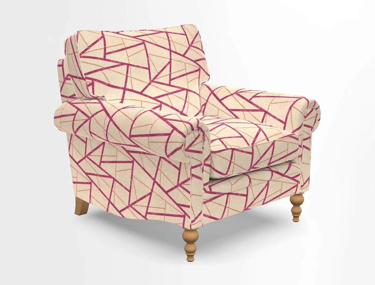 Aldingbourne Chair in Grain Sack Stripe Linen Red
