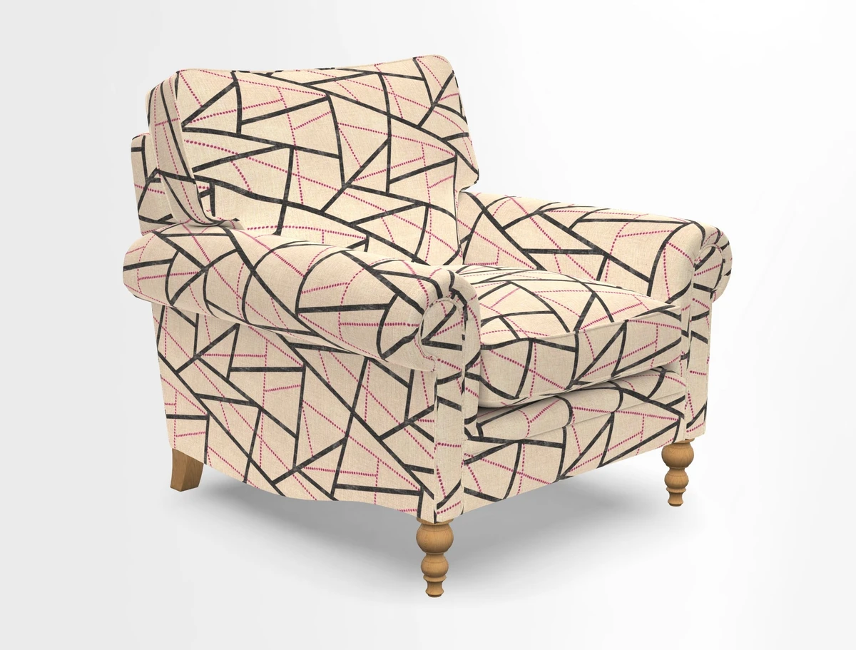 Aldingbourne Chair in Grain Sack Stripe Linen Red