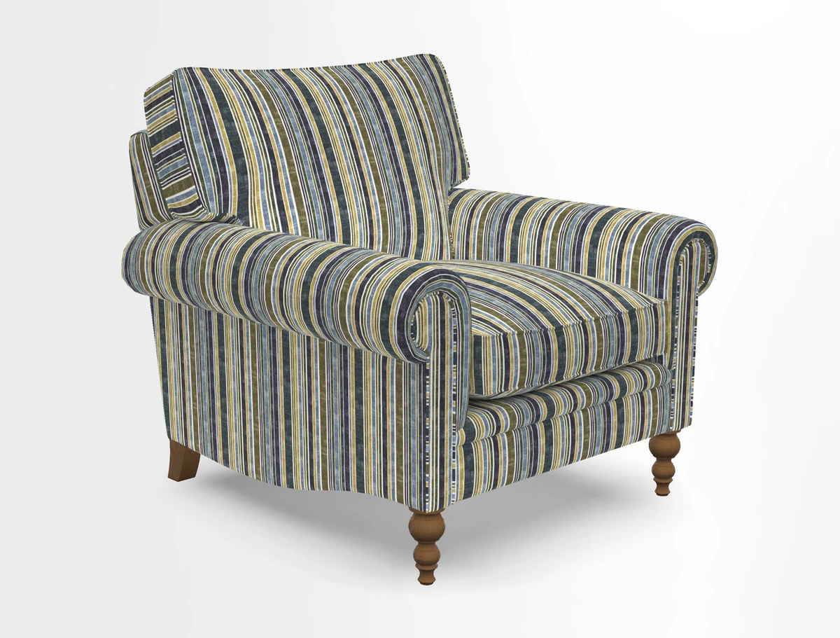 Aldingbourne Chair in Grain Sack Stripe Linen Red
