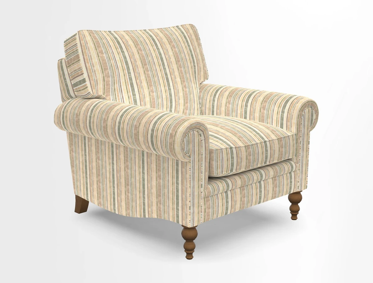 Aldingbourne Chair in Grain Sack Stripe Linen Red