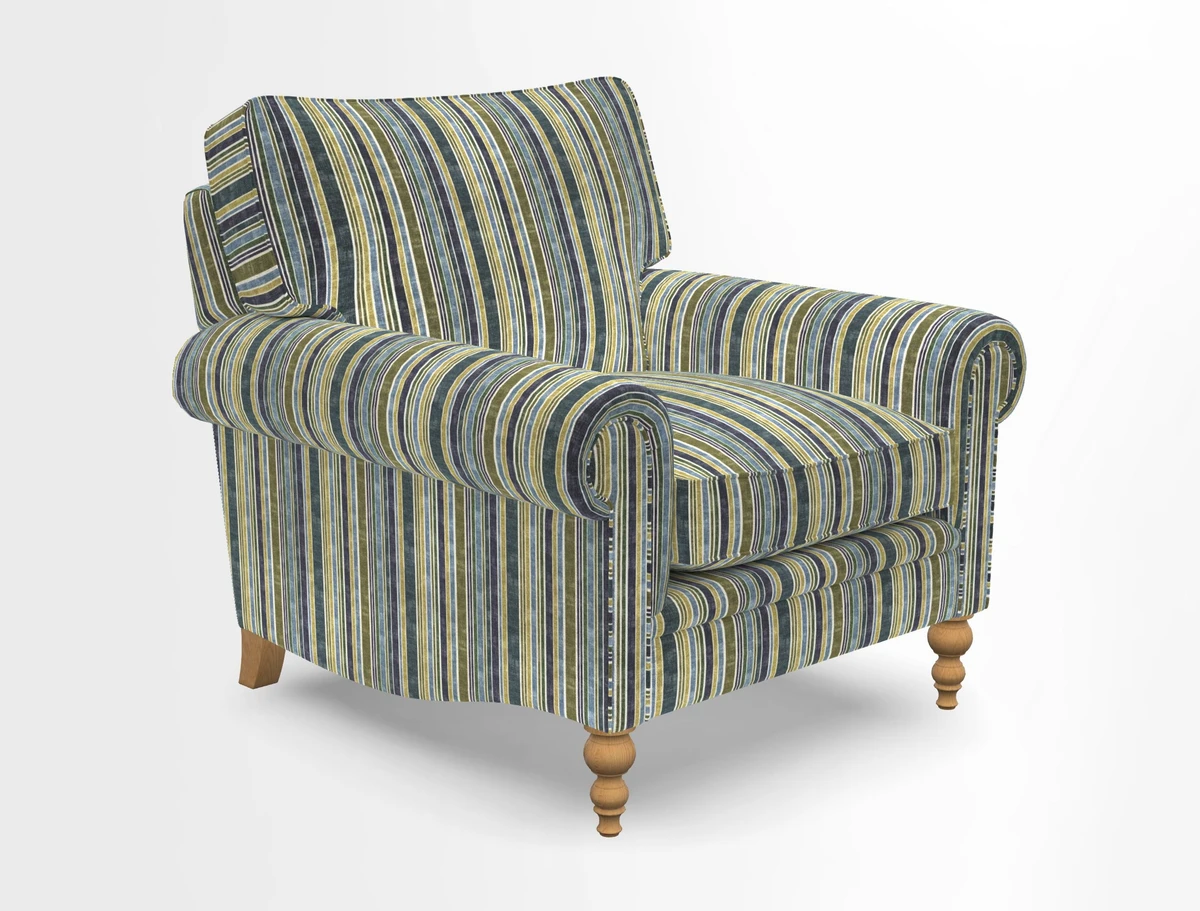 Aldingbourne Chair in Grain Sack Stripe Linen Red