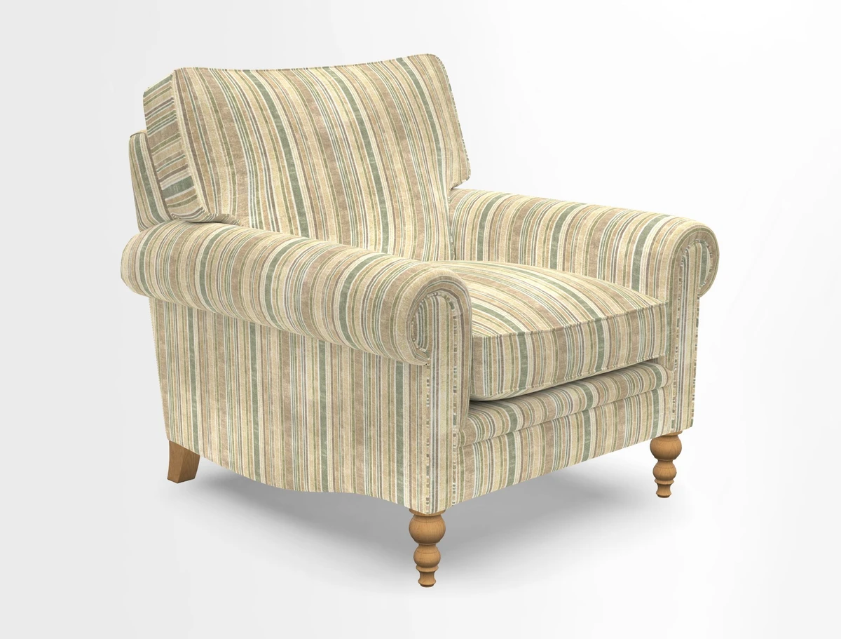 Aldingbourne Chair in Grain Sack Stripe Linen Red