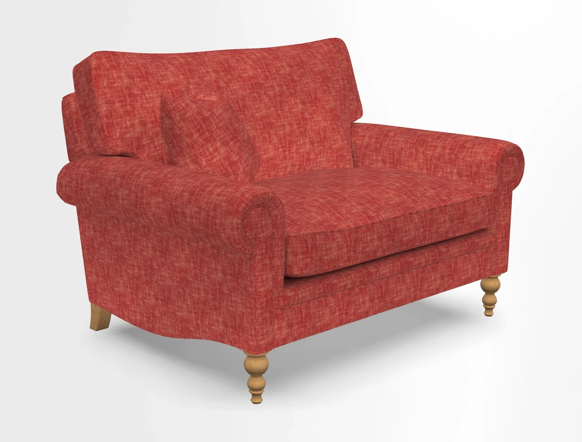 Aldingbourne 3 seater sofa in Grain Sack Stripe Linen Red