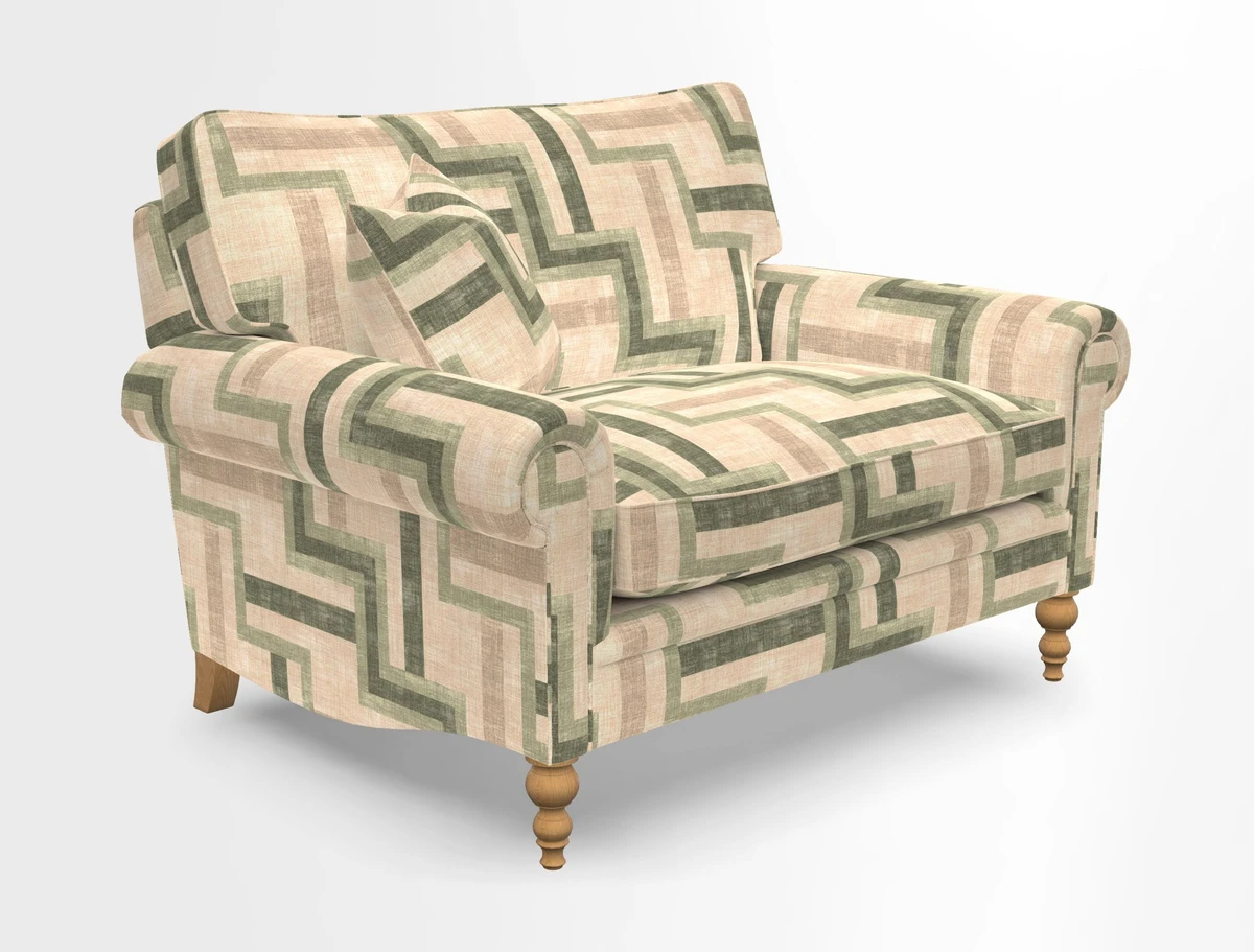 Aldingbourne 3 seater sofa in Grain Sack Stripe Linen Red