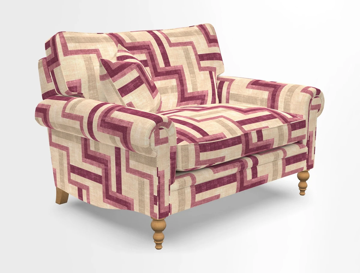 Aldingbourne 3 seater sofa in Grain Sack Stripe Linen Red