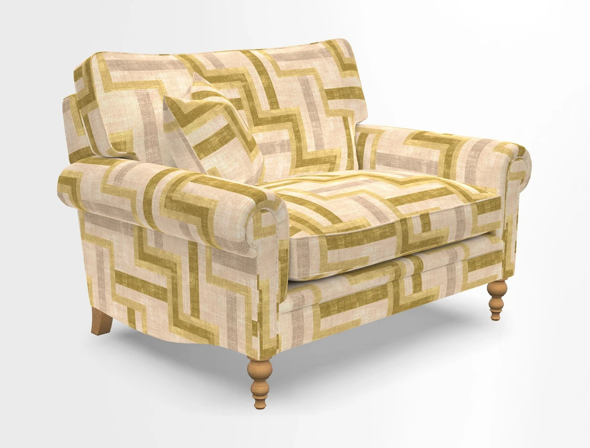 Aldingbourne 3 seater sofa in Grain Sack Stripe Linen Red