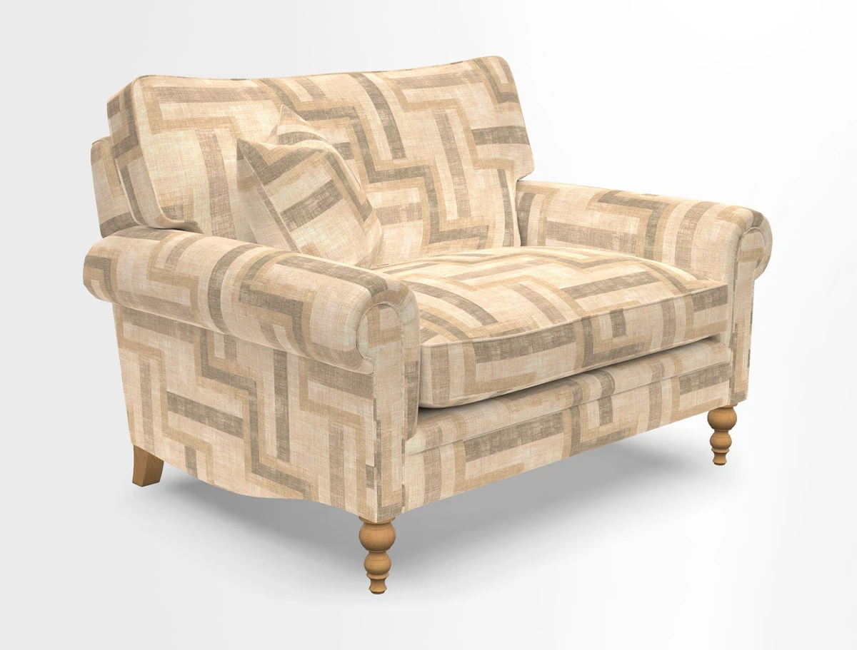 Aldingbourne 3 seater sofa in Grain Sack Stripe Linen Red