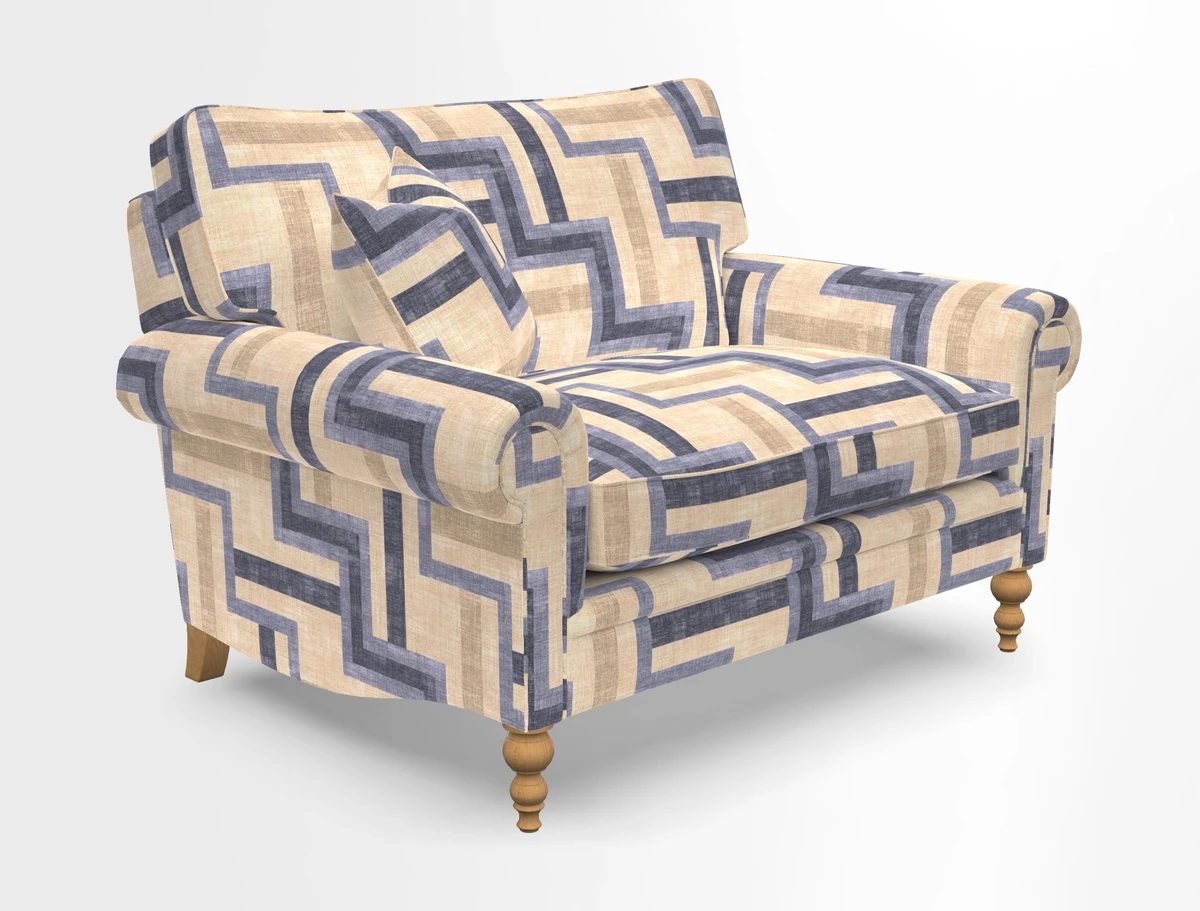 Aldingbourne 3 seater sofa in Grain Sack Stripe Linen Red