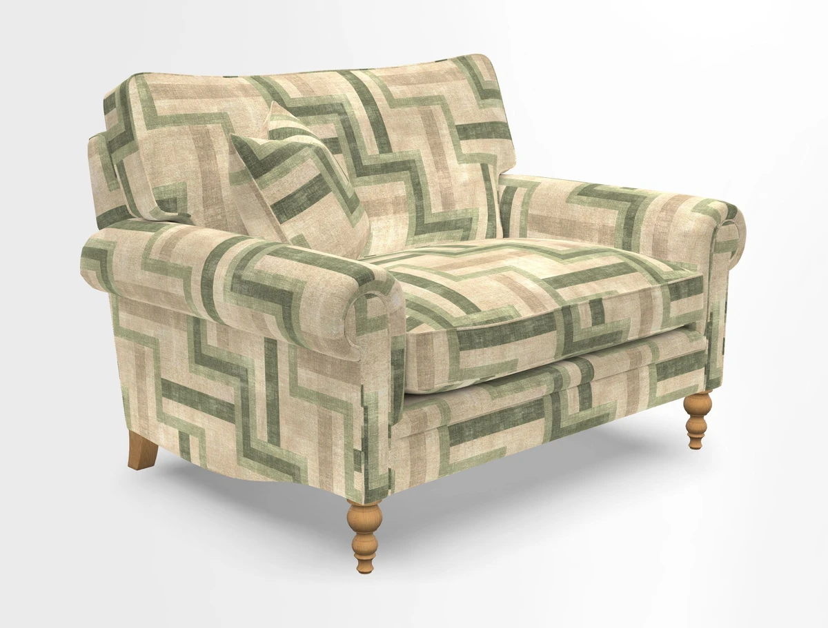 Aldingbourne 3 seater sofa in Grain Sack Stripe Linen Red