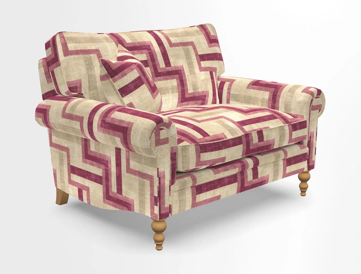 Aldingbourne 3 seater sofa in Grain Sack Stripe Linen Red