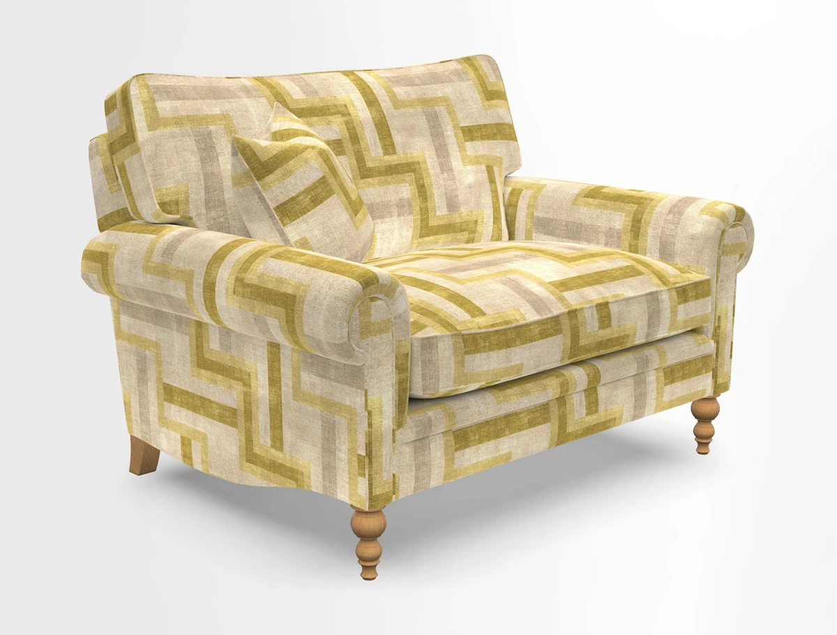Aldingbourne 3 seater sofa in Grain Sack Stripe Linen Red