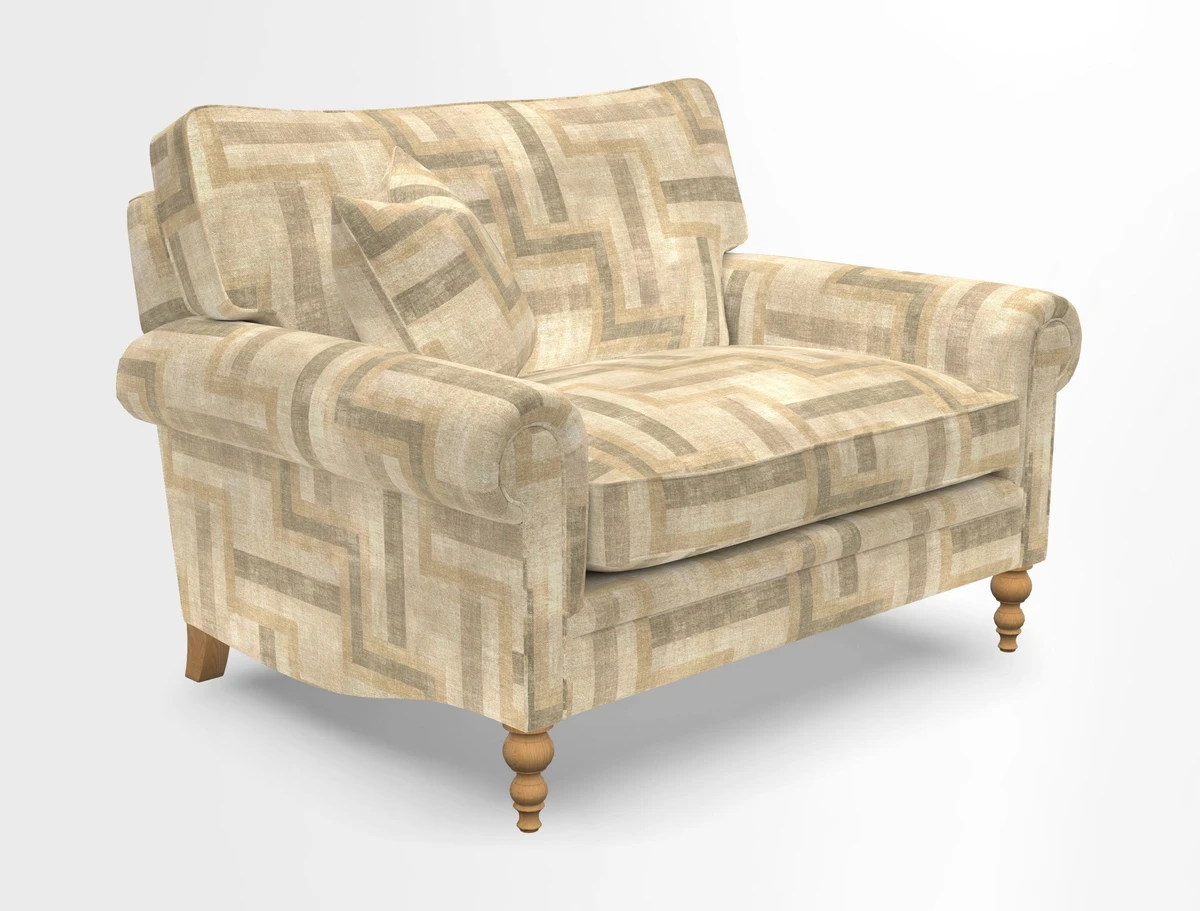 Aldingbourne 3 seater sofa in Grain Sack Stripe Linen Red