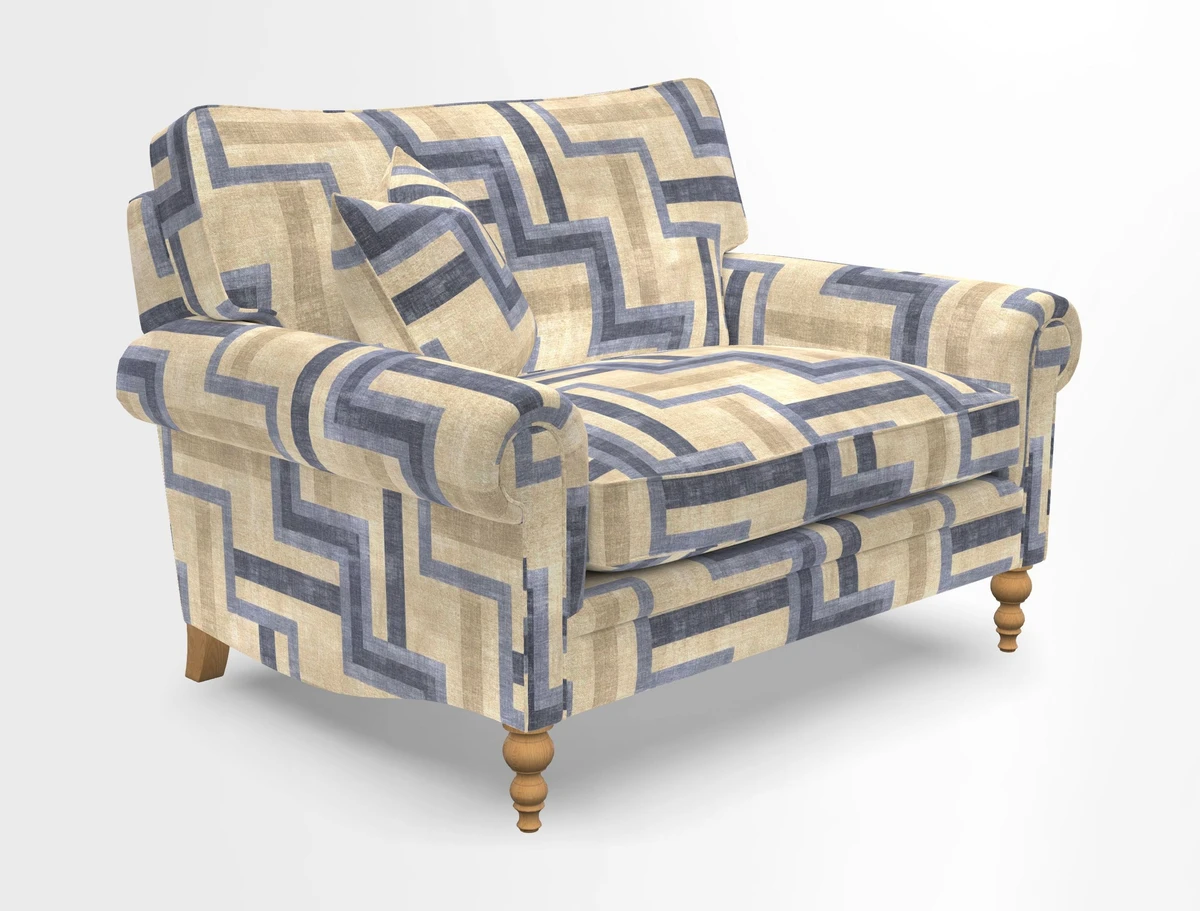 Aldingbourne 3 seater sofa in Grain Sack Stripe Linen Red