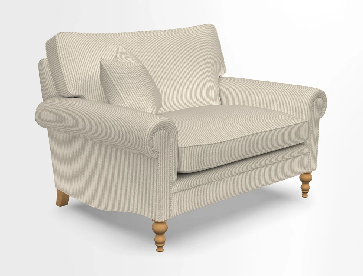 Aldingbourne 3 seater sofa in Grain Sack Stripe Linen Red