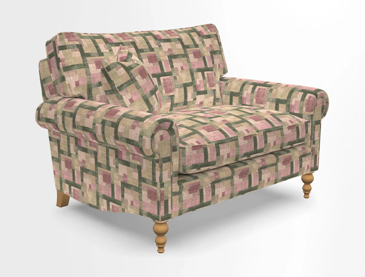 Aldingbourne 3 seater sofa in Grain Sack Stripe Linen Red