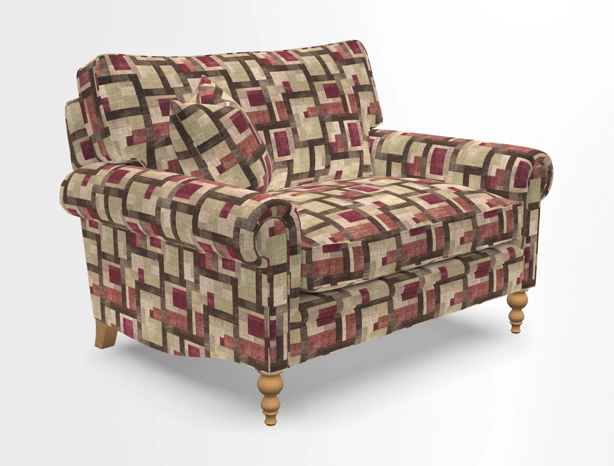 Aldingbourne 3 seater sofa in Grain Sack Stripe Linen Red