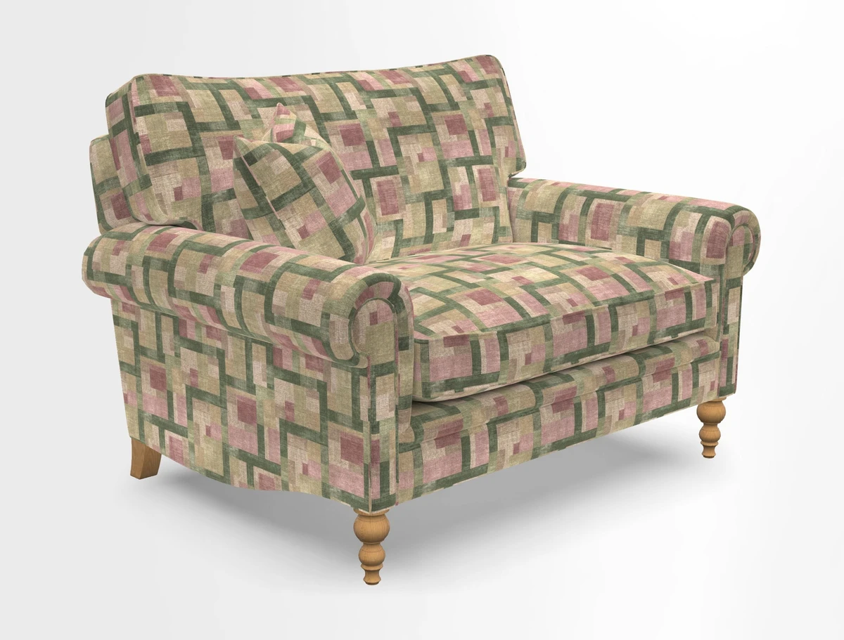 Aldingbourne 3 seater sofa in Grain Sack Stripe Linen Red