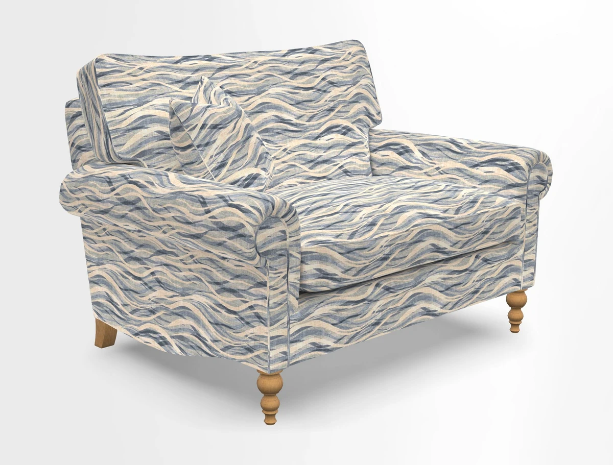 Aldingbourne 3 seater sofa in Grain Sack Stripe Linen Red