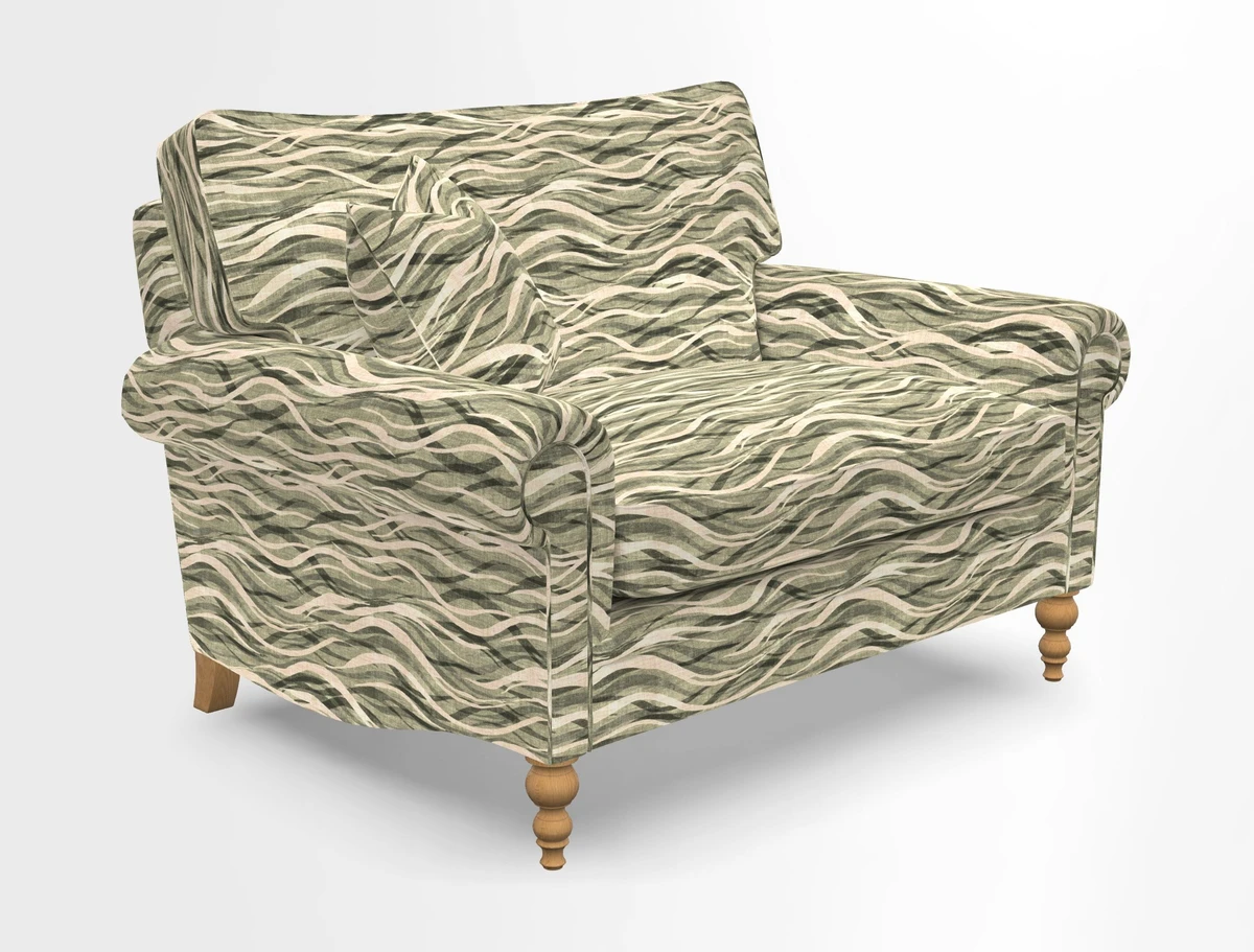 Aldingbourne 3 seater sofa in Grain Sack Stripe Linen Red