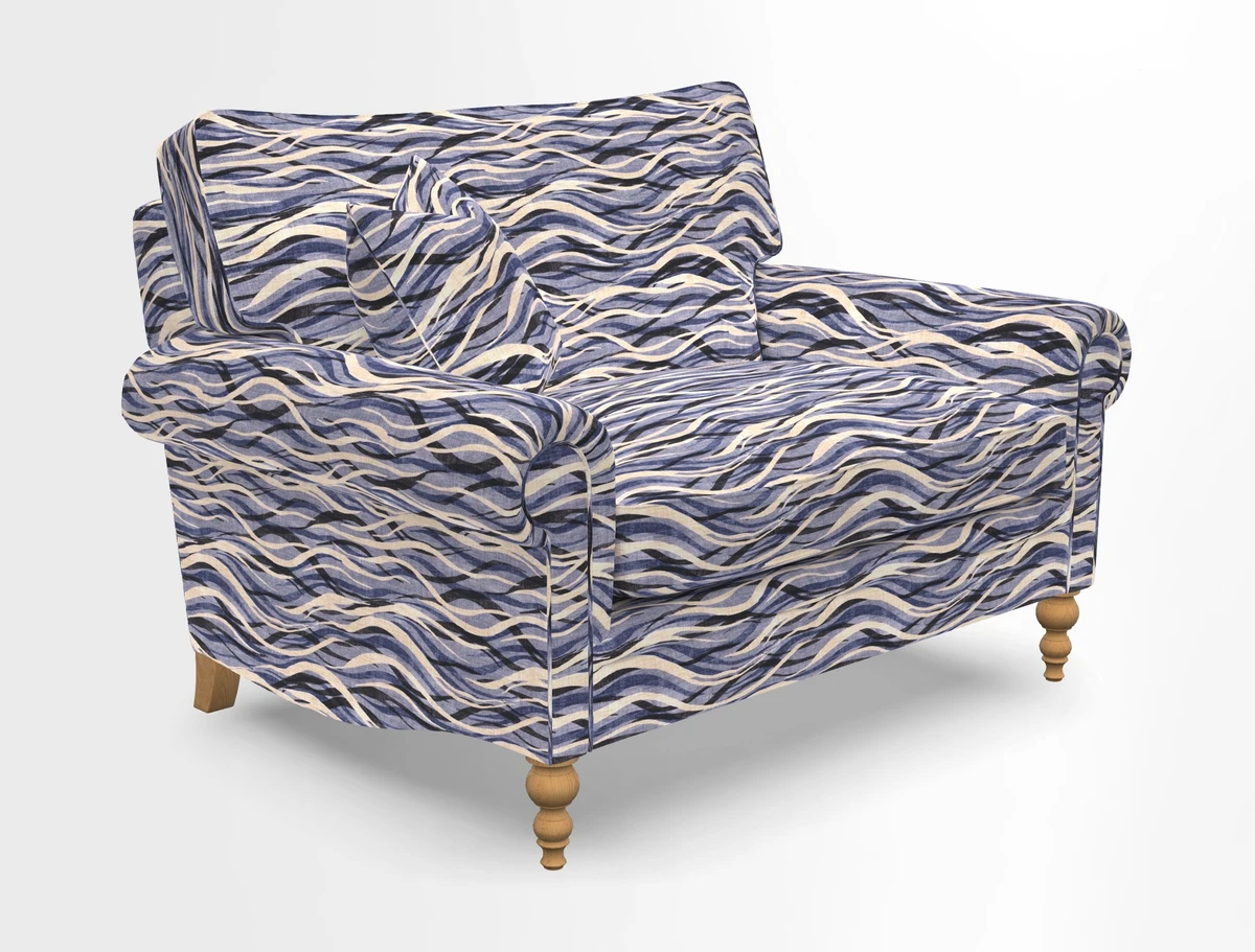 Aldingbourne 3 seater sofa in Grain Sack Stripe Linen Red