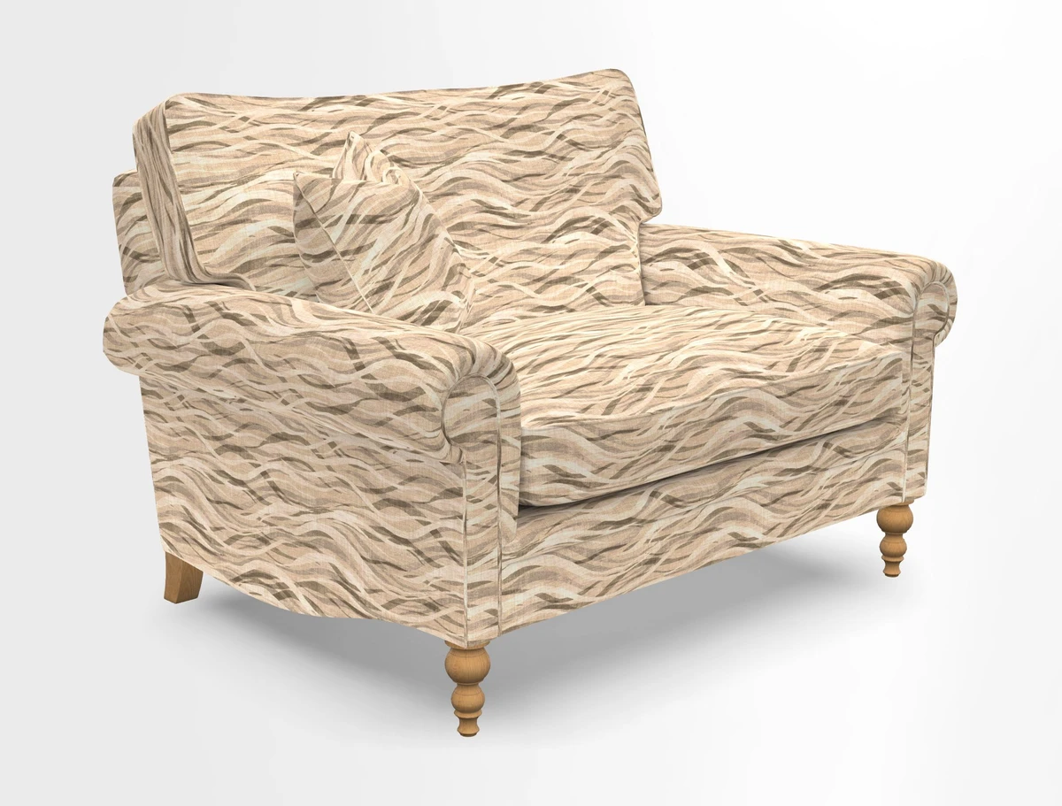 Aldingbourne 3 seater sofa in Grain Sack Stripe Linen Red
