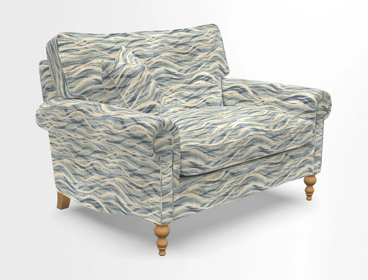 Aldingbourne 3 seater sofa in Grain Sack Stripe Linen Red