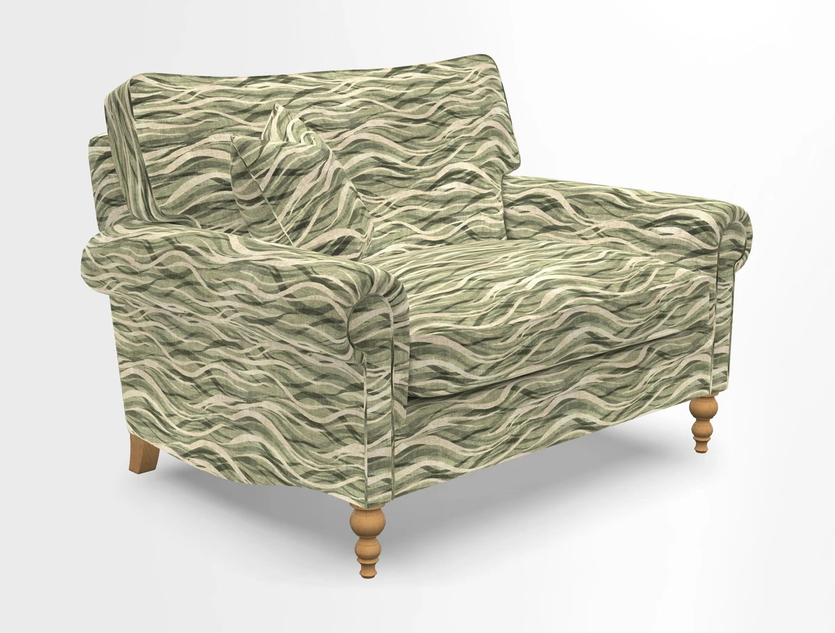 Aldingbourne 3 seater sofa in Grain Sack Stripe Linen Red