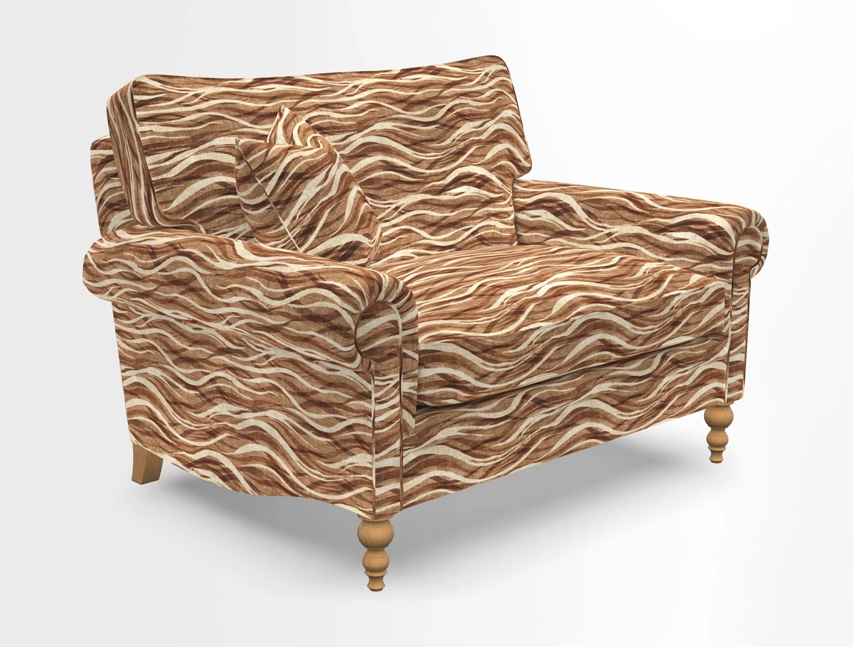 Aldingbourne 3 seater sofa in Grain Sack Stripe Linen Red