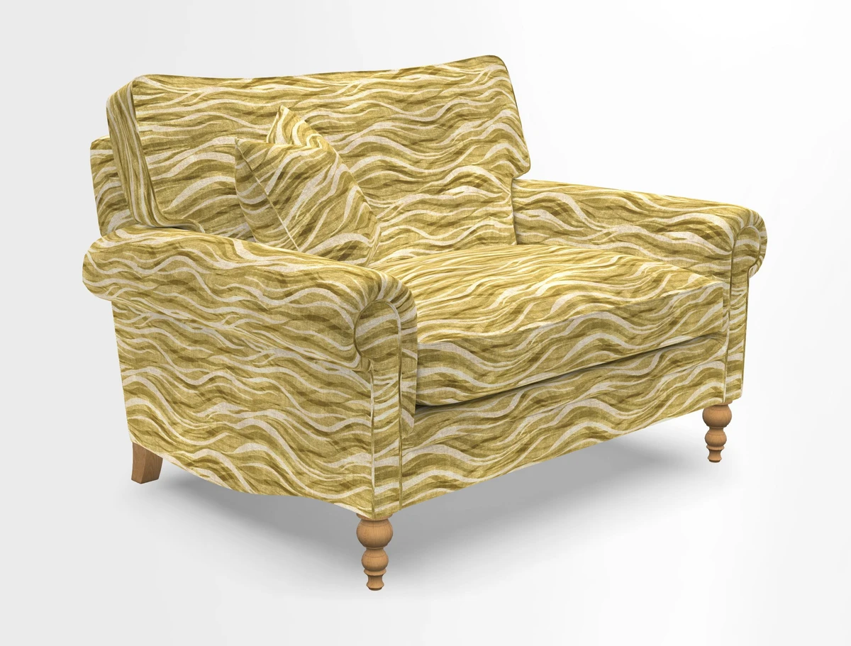 Aldingbourne 3 seater sofa in Grain Sack Stripe Linen Red