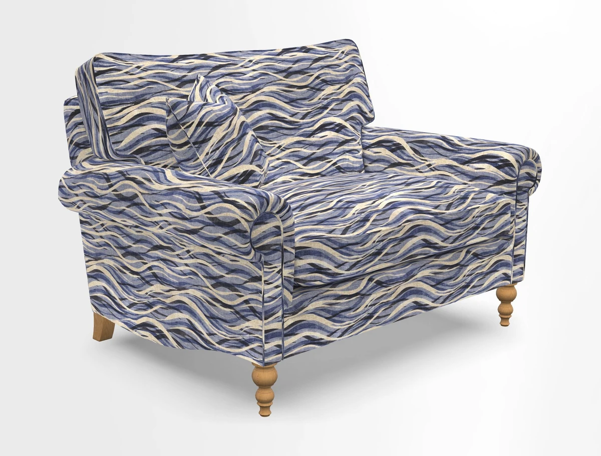 Aldingbourne 3 seater sofa in Grain Sack Stripe Linen Red