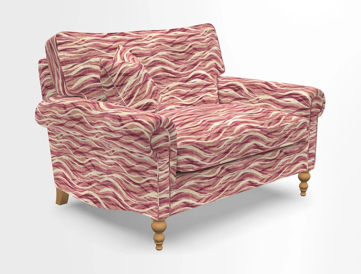 Aldingbourne 3 seater sofa in Grain Sack Stripe Linen Red