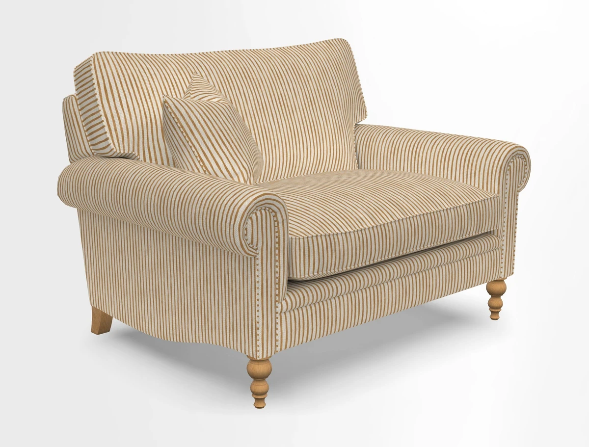 Aldingbourne 3 seater sofa in Grain Sack Stripe Linen Red
