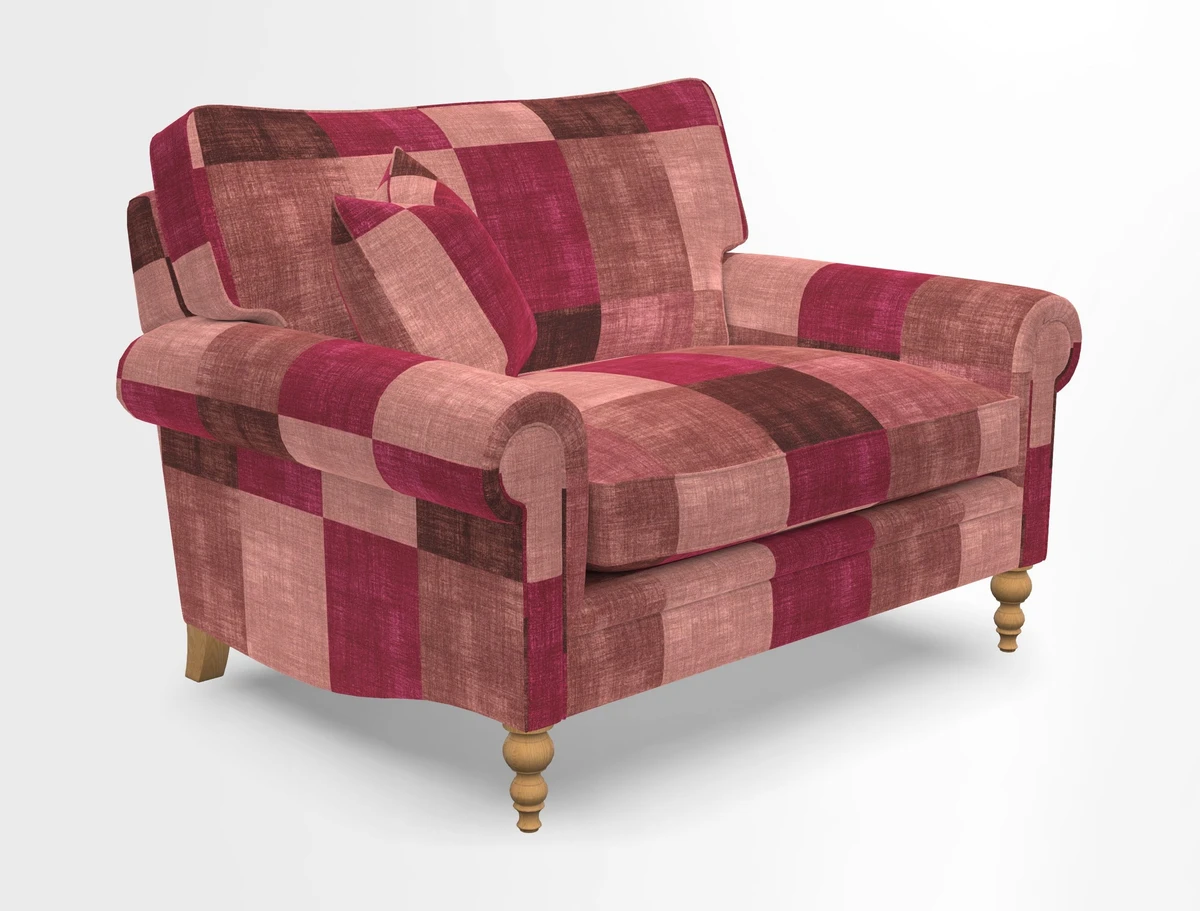 Aldingbourne 3 seater sofa in Grain Sack Stripe Linen Red