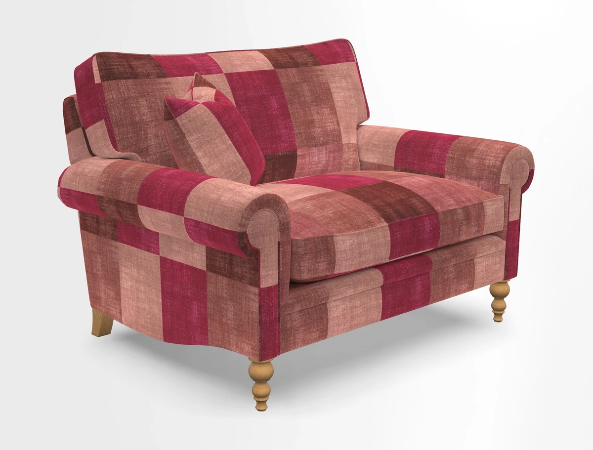 Aldingbourne 3 seater sofa in Grain Sack Stripe Linen Red
