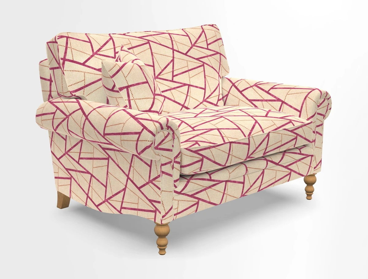 Aldingbourne 3 seater sofa in Grain Sack Stripe Linen Red